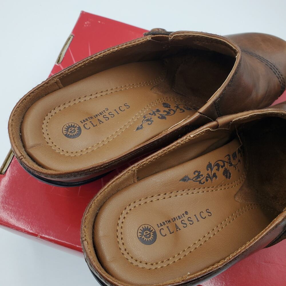 EARTH SPIRIT Classics "Emma" Women Size 6 Leather Clogs, PRE-OWNED - Picture 5 of 7
